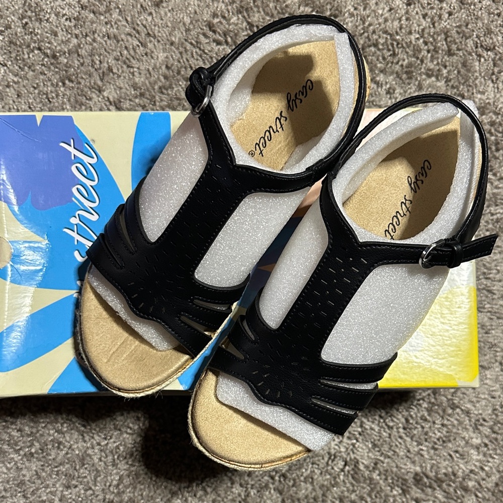 Black and White Sandals